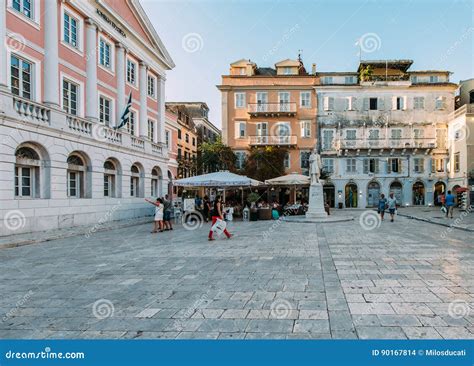 Corfu town editorial stock image. Image of piazza, background - 90167814