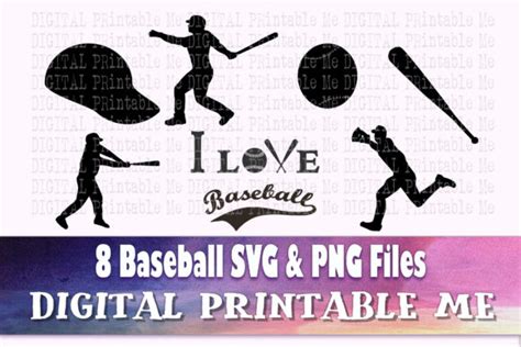 Baseball Svg Bundle, Silhouette, PNG Bat Graphic by DigitalPrintableMe ...