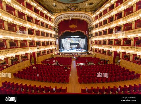 interior of Teatro di san carlo at via san carlo. It is the oldest and most famous theatre in ...