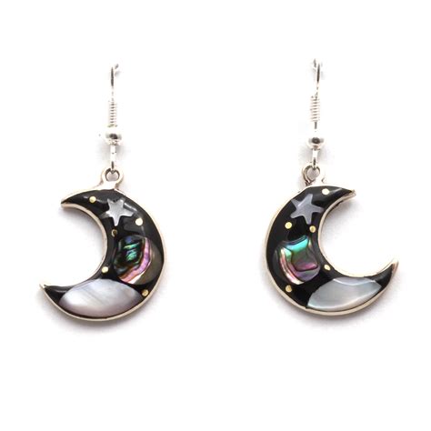 Stellar Crescent Moon Earrings - Siesta UK