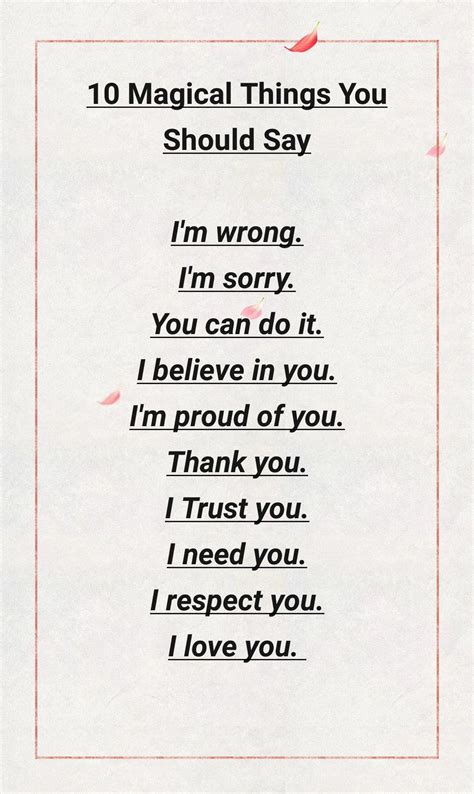 10 Magical words you should say | I respect you, Trust yourself, Friendship quotes