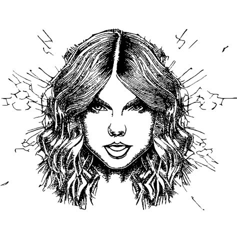 Coloriage Taylor Swift · Creative Fabrica