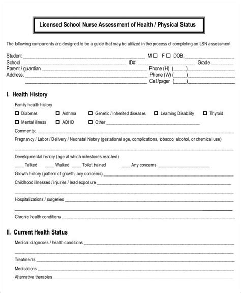 Printable School Nurse Forms - Printable Forms Free Online