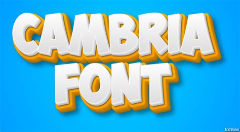 Cambria Font Text Effect and Logo Design Font