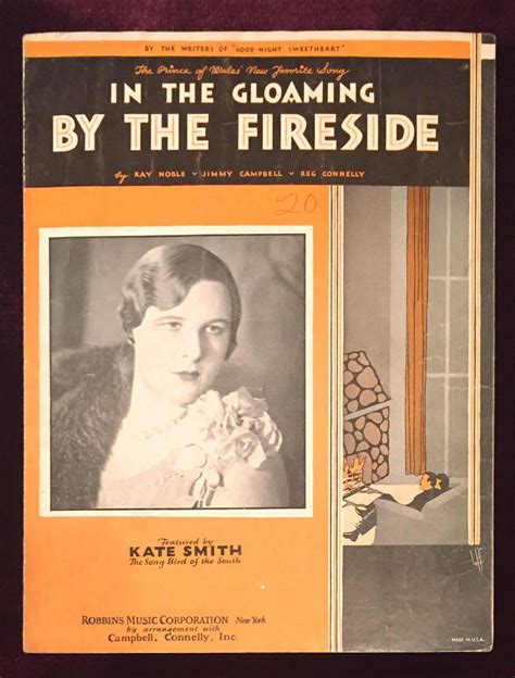 In the Gloaming by the Fireside Sheet Music kate Smith on Cover 1931 - Etsy