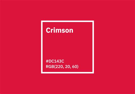 Crimson Color - Hex, RGB, CMYK, Pantone | Color Codes - U.S. Brand Colors