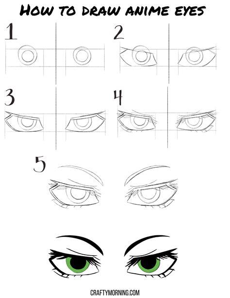 How to Draw Anime Eyes Step by Step - Crafty Morning