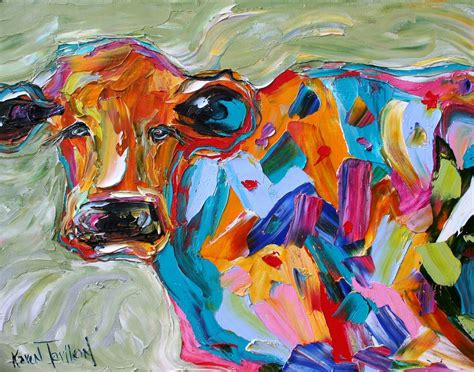 Fine art Print Abstract Cow from oil painting by Karen Tarlton