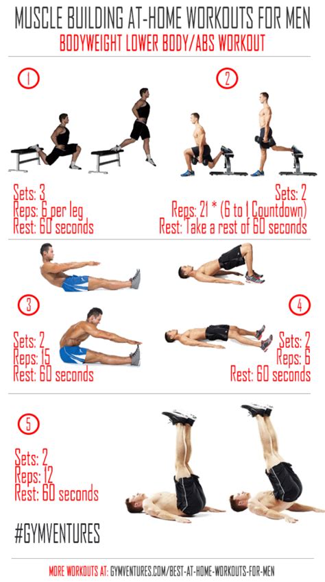 At Home Workouts for Men - 10 Muscle Building Workouts | Home workout men, At home workouts ...