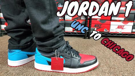 AIR JORDAN 1 LOW UNC TO CHICAGO REVIEW & ON FEET - YouTube