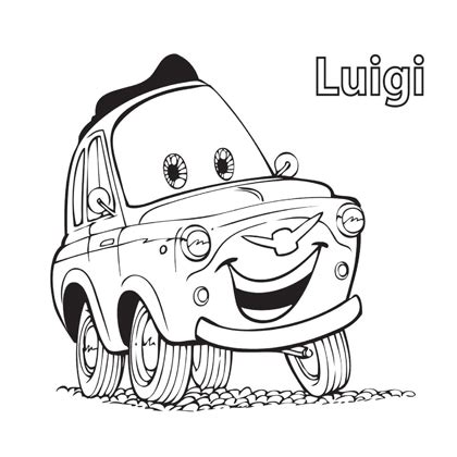 Coloriage Luigi | Cars coloring pages, Disney coloring sheets, Coloring pages for girls