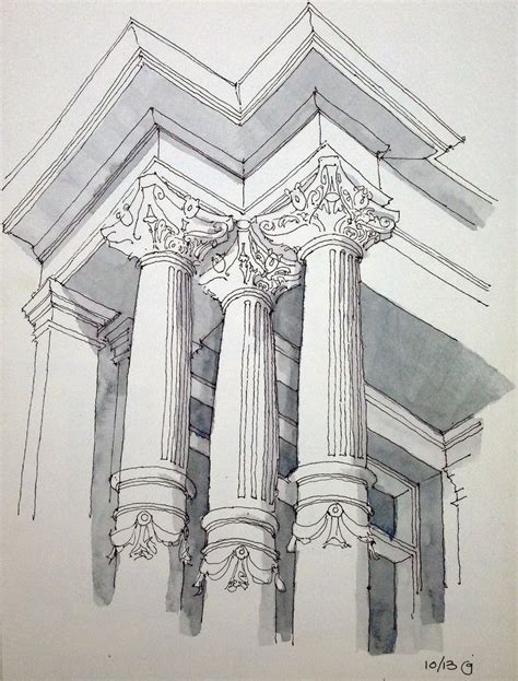 3 Columns | Architecture drawing art, Architecture design sketch, Architecture sketch