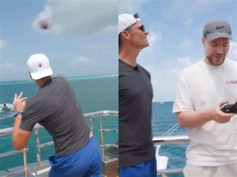 WATCH: Tom Brady knocks down MrBeast's drone with a football on his ...