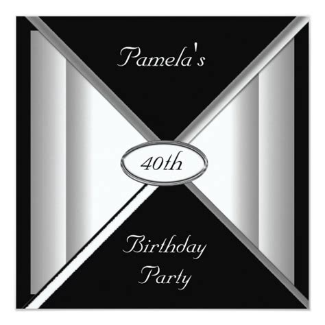 Black and White Birthday Party Invitation | Zazzle.com