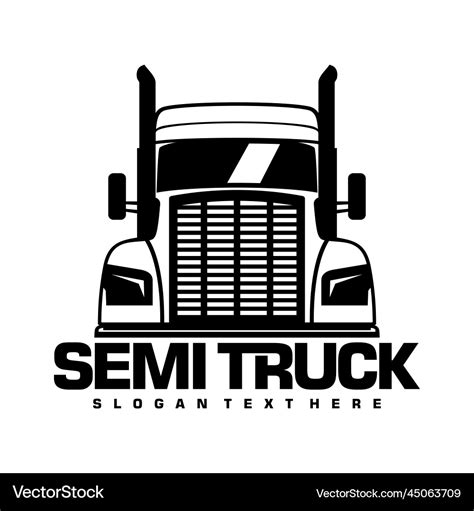 Semi truck logo design Royalty Free Vector Image