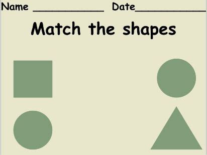 2D shape differentiated worksheet (matching) | Teaching Resources