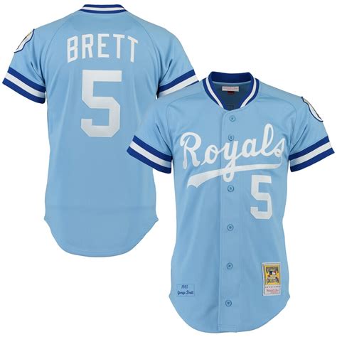 Mitchell & Ness George Brett Kansas City Royals Light Blue Throwback ...