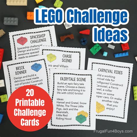 LEGO Challenge Ideas {Printable Cards} - Frugal Fun For Boys and Girls