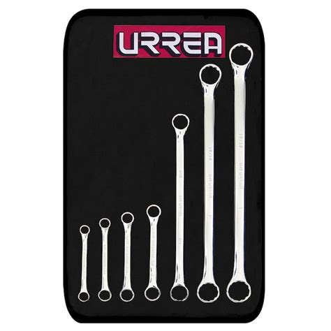 URREA Full Polished 12 - Pt 15° Box-End Wrenches (Set Of 7 Pieces), Inches in the Combination ...