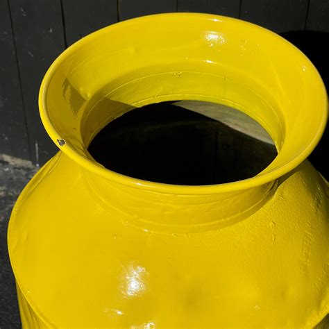 Vintage Metal Milk Jug Side Table, Powder Coated Yellow, Bright Sunshine For Sale at 1stDibs ...