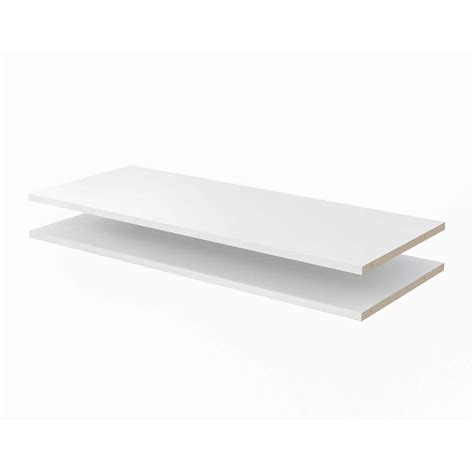 Closet Evolution 35 in. x 14 in. Classic White Wood Shelves (2-Pack) WH5 - The Home Depot