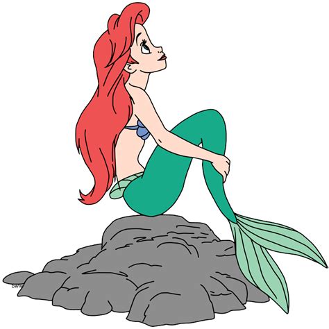 Ariel The Little Mermaid On A Rock