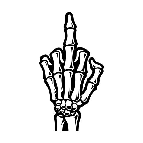 Premium Vector | Skeletons hand showing a middle finger