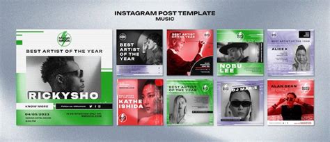 Premium PSD | Music artistry instagram posts collection