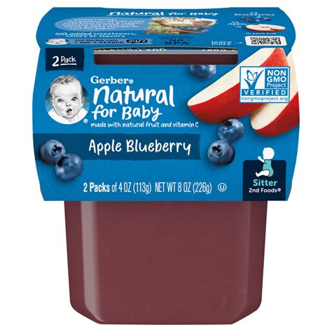 Save on Gerber Stage 2 Baby Food Apple Blueberry - 2 ct Order Online Delivery | GIANT