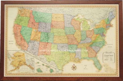 Framed Classic US Map | Wall maps, United states map, Framed maps