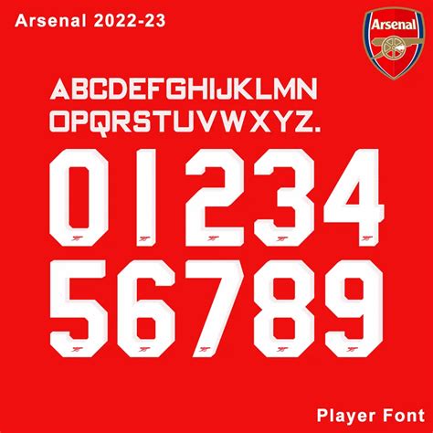 Arsenal 2022-23 Font - Player Font