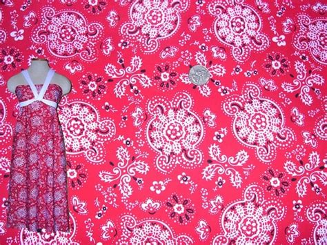 Stretch Fabric Bandana Print Fabric Red by DesignerAlleyFabrics