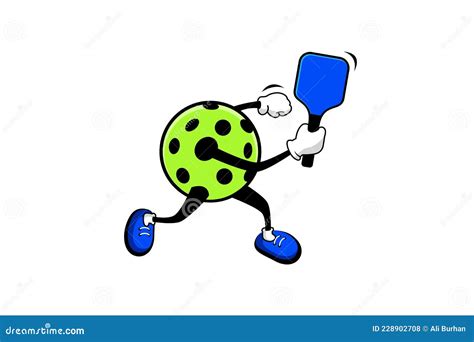 Pickleball Cartoon Character In Forehand Position Vector Illustration ...