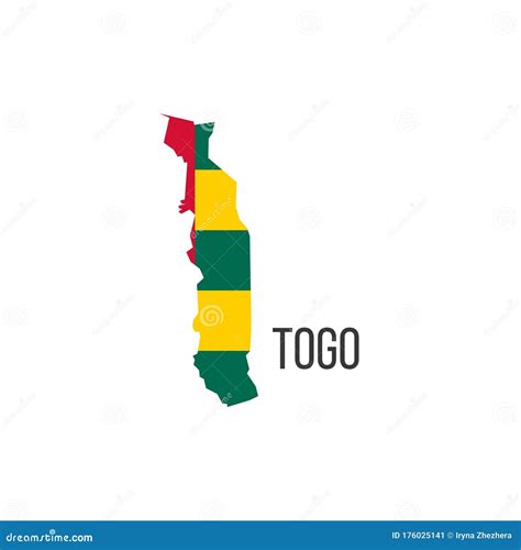 Togo Flag Map. the Flag of the Country in the Form of Borders. Stock ...