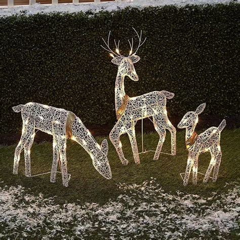 Sunisery Pre-lit Christmas Reindeer Family Outdoor Holiday Deer Yard ...