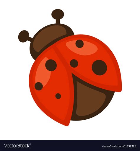 Ladybug icon of bright small insect Royalty Free Vector