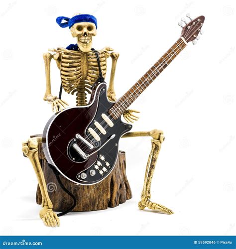 Model Skeleton Playing Electric Guitar Stock Photo - Image of player, guitarist: 59592846