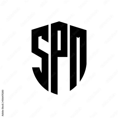 SPM letter logo design. SPM modern letter logo with black background ...