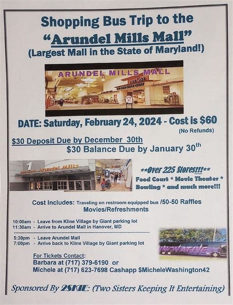 Bus Trip to the Arundel Mills Mall, Harrisburg, PA, USA, February 24 ...