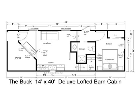 Cabin floor plans, Lofted barn cabin, Shed house plans