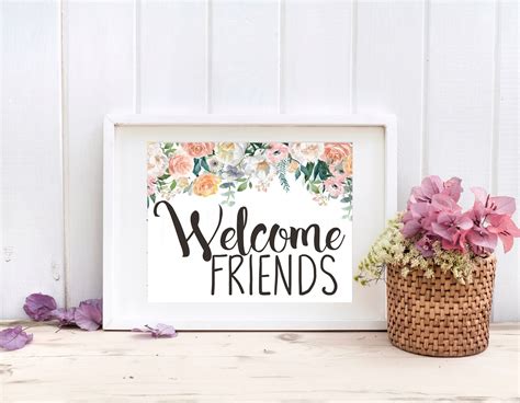 Welcome Friends printable welcome sign welcome sign | Etsy