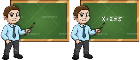 Math Teacher Cartoon Vector Clipart - FriendlyStock