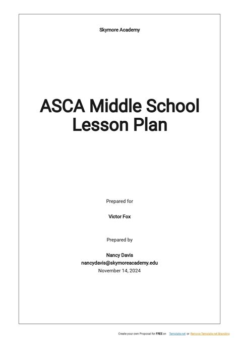 Asca Lesson Plan Template