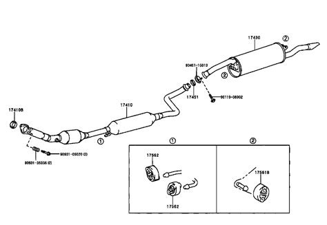 2001 Toyota camry exhaust system diagram