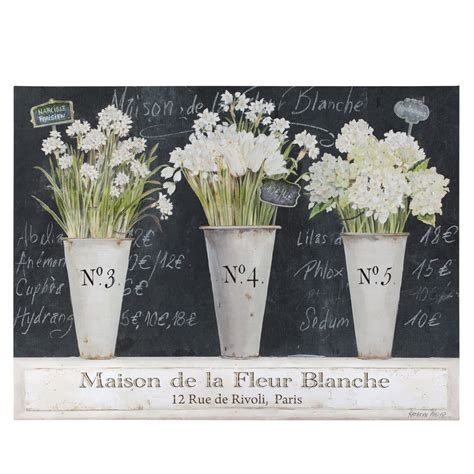 FLEUR BLANCHE CANVAS Kathryn White | White canvas art, White painting, Farmhouse art