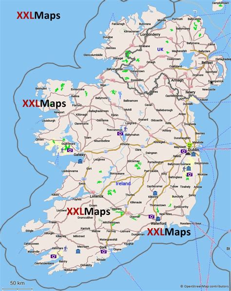 Mapa turístico de Irlanda - descarga gratuita para smartphones, tablets ...