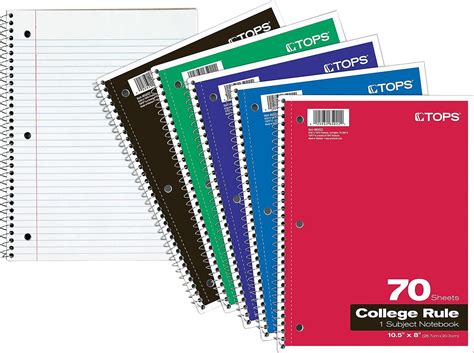 Oxford 1-Subject Notebook 8" x 10 1/2" College Ruled 70 Sheets 1554497 ...