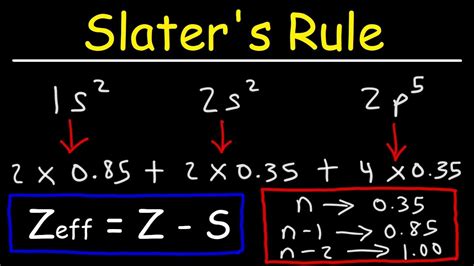 How To Use Slater's Rule to Estimate The Effective Nuclear Charge - YouTube