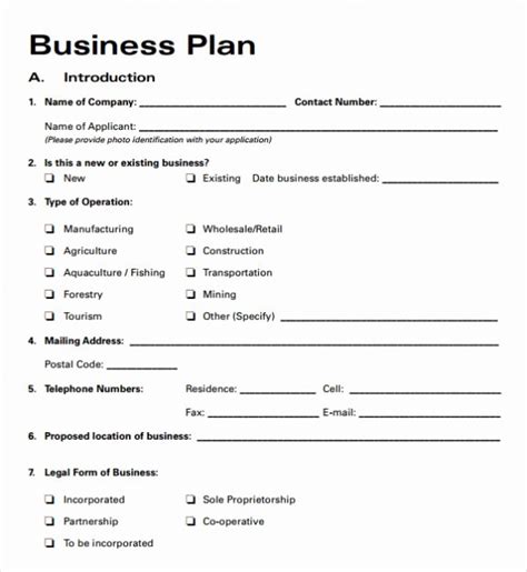 Startup Business Plan Template Excel – Letter Example Template