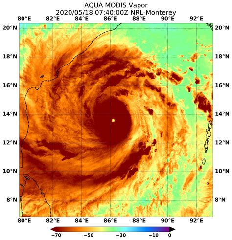 NASA finds heavy water vapor concentration rings eye of Cyclone Amphan